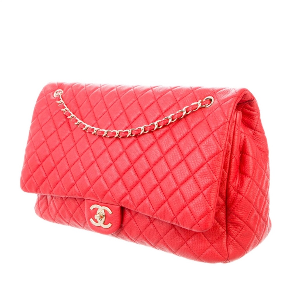 *** SOLD *** Chanel XXL Airline Flap Bag red Gold - Picture 2 of 11